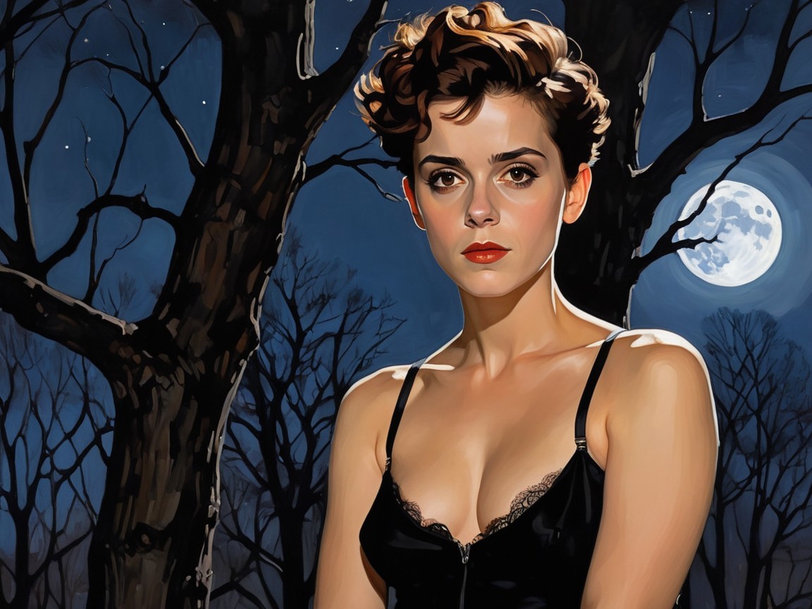 Portrait of a Confident Woman in a Black Dress