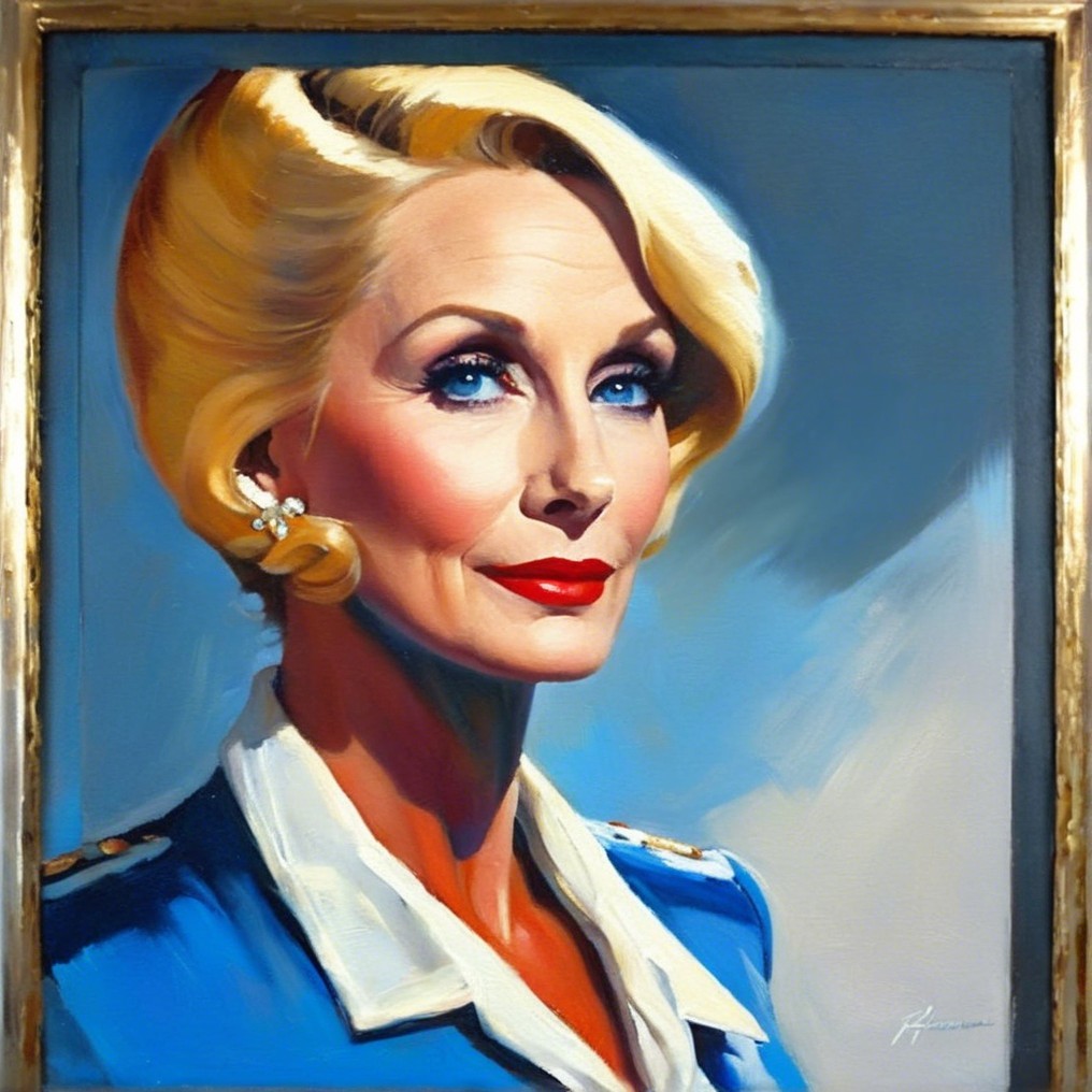 Glamorous Portrait of a Woman in Blue Blazer