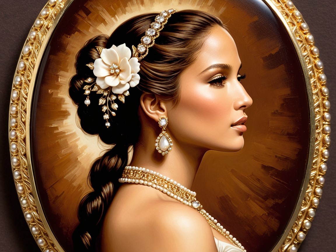 Elegant Profile Portrait of a Woman with Jewelry