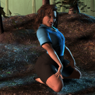 Elegant Woman in Forest with Natural Light