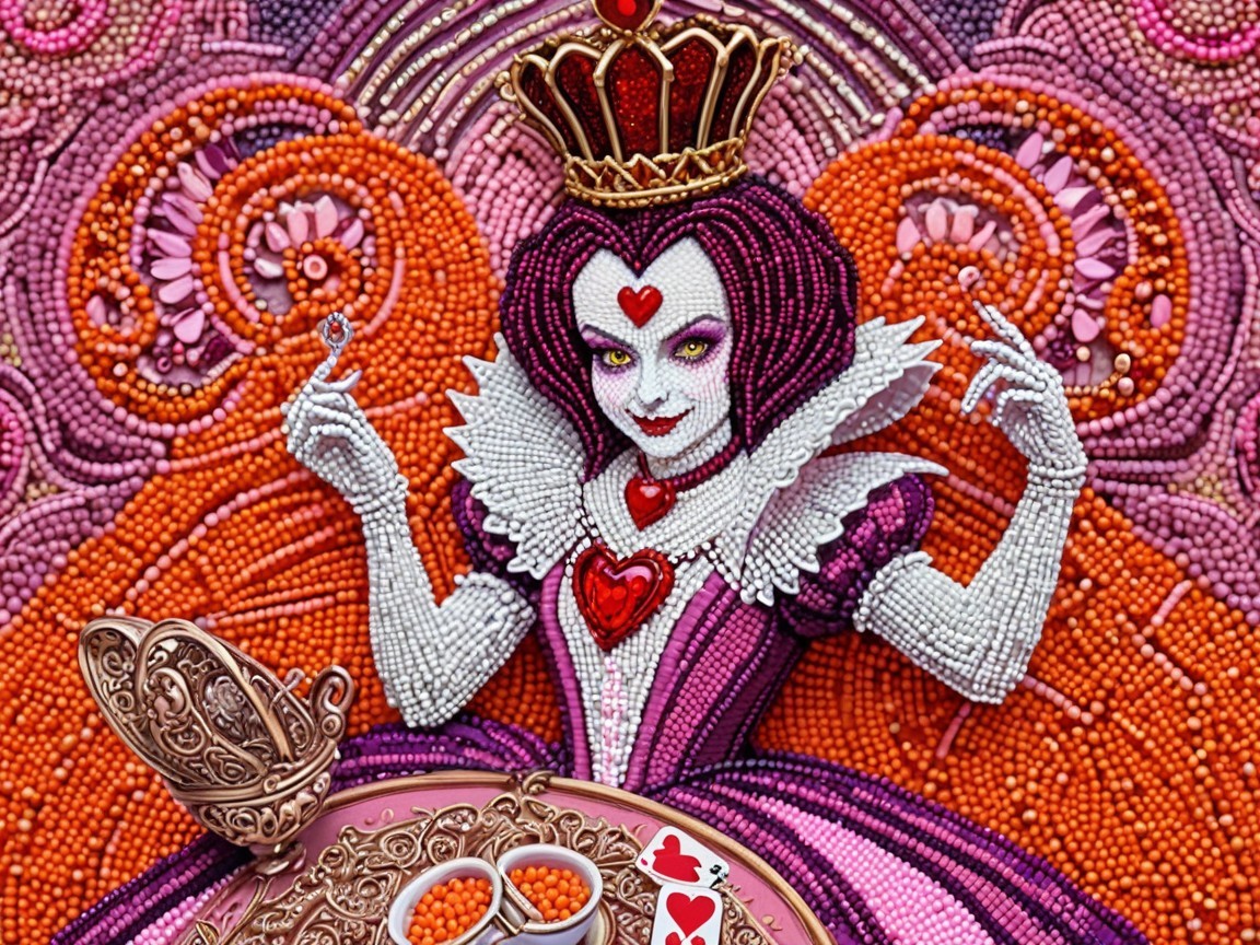 Colorful depiction of a whimsical queen character