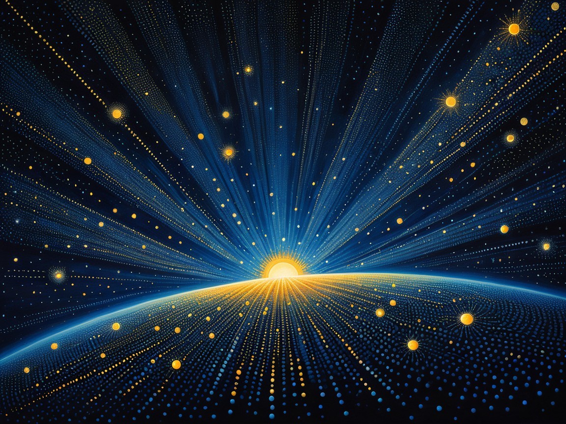 Vibrant Sunrise Over a Distant Cosmic Horizon