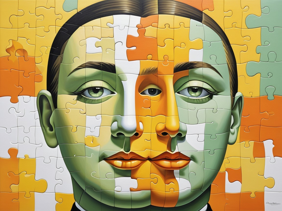 Surreal Artwork of Merging Faces in Vibrant Colors