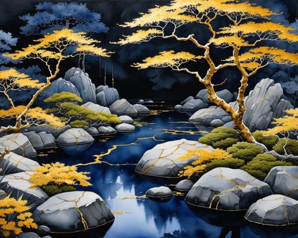 Tranquil Autumn Landscape with Reflective Water