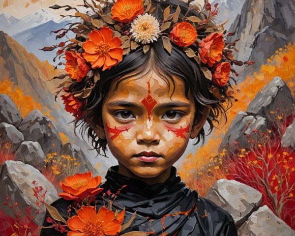Hyperrealistic Digital Painting of a Child in Nature