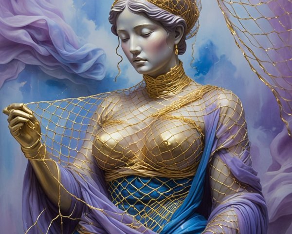 Detailed Close-Up of a Female Bust Sculpture in Stone