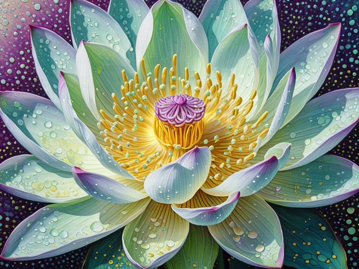 Close-Up of a Water Lily in Full Bloom