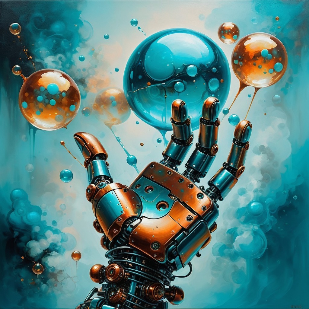 Hyperrealistic Digital Painting of a Robotic Hand