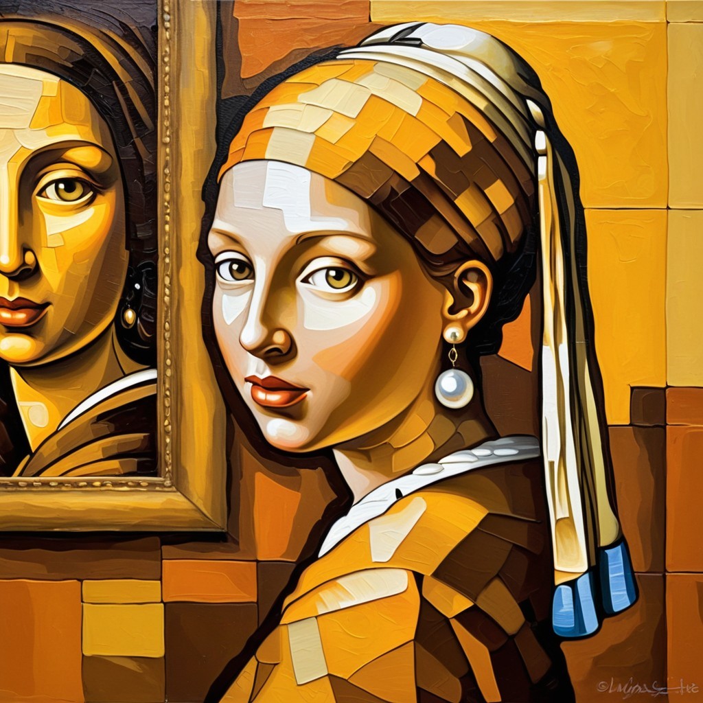 Abstract Expressionist Oil Painting of Two Iconic Portraits