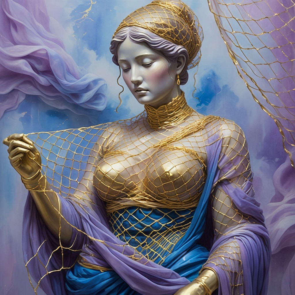 Detailed Close-Up of a Female Bust Sculpture in Stone