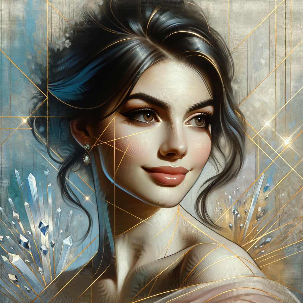 Close-Up Portrait of a Woman with Elegant Features