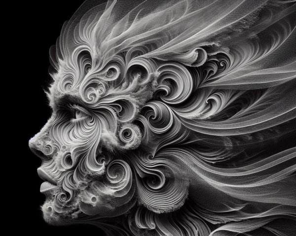 Stylized Profile of a Face in Intricate Patterns