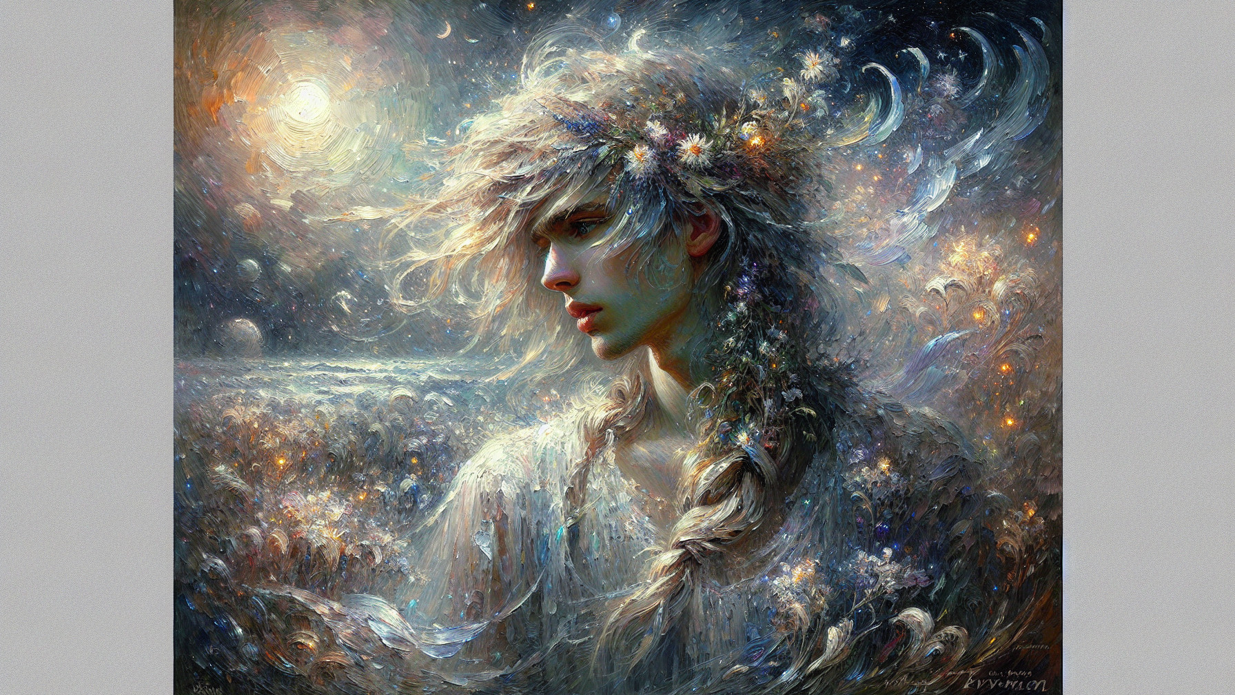 Dreamy Ethereal Figure in a Cosmic Landscape
