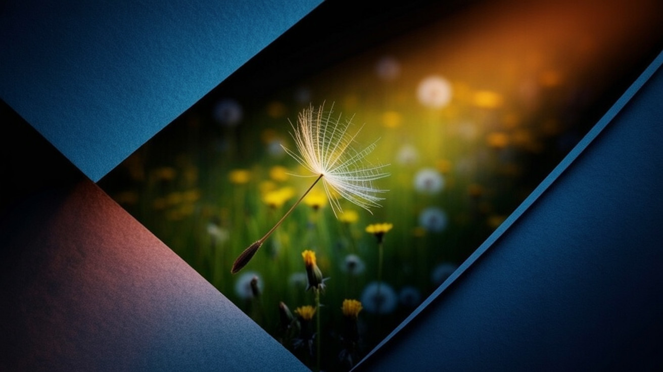 Dandelion Seed Against Vivid Wildflower Background