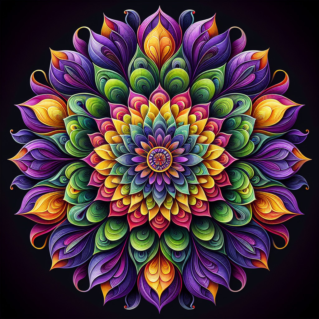 Vibrant Mandala Design with Colorful Floral Patterns