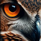 Close-Up of an Owl's Face with Detailed Features