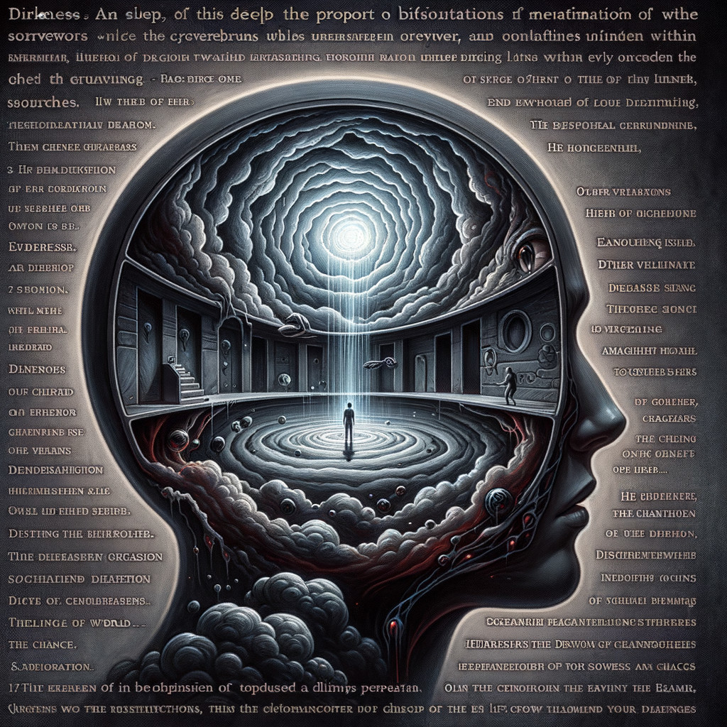 Surreal Scene of a Human Head with Vortex and Doors