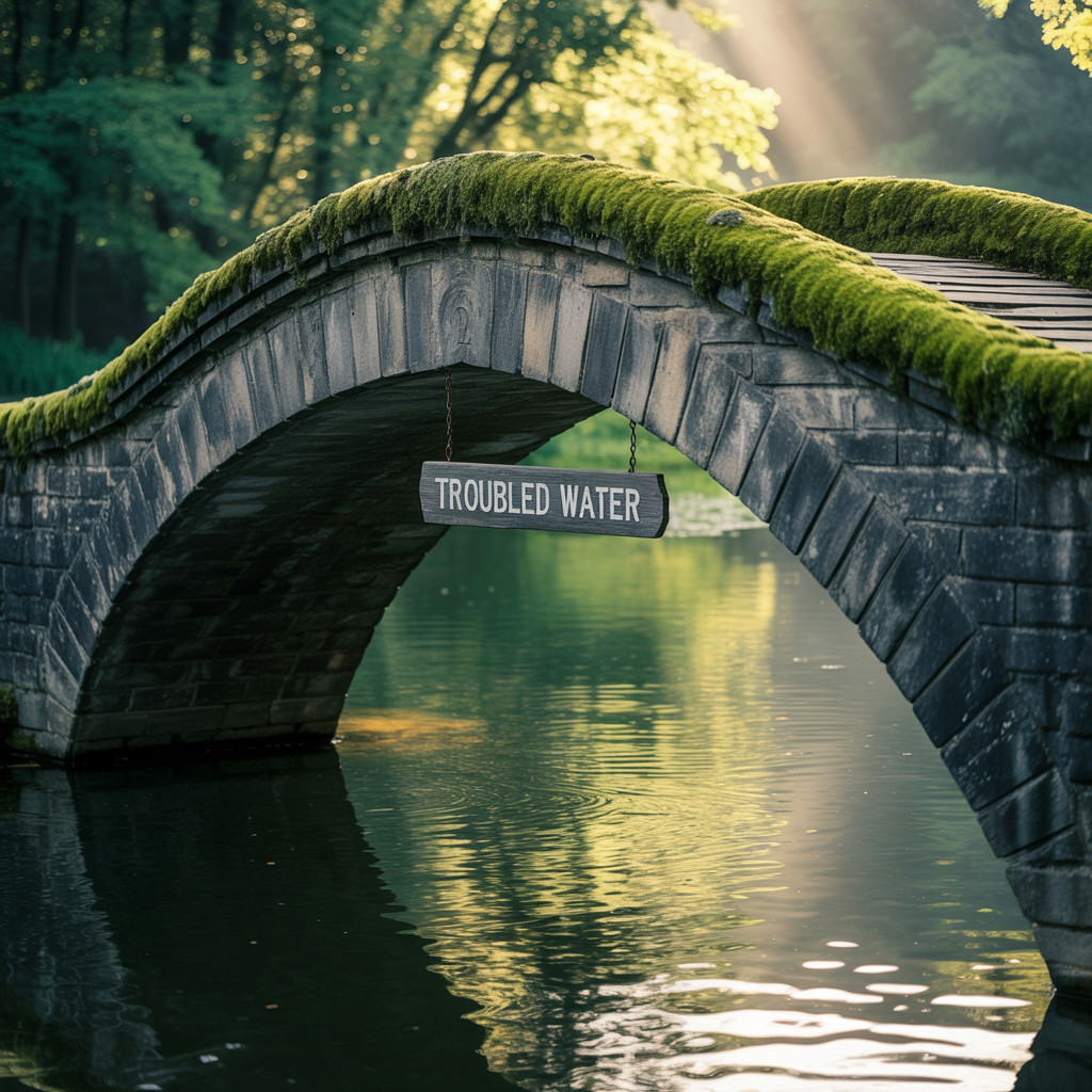 Moss-Covered Stone Bridge Over Serene Water