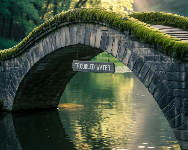 Moss-Covered Stone Bridge Over Serene Water