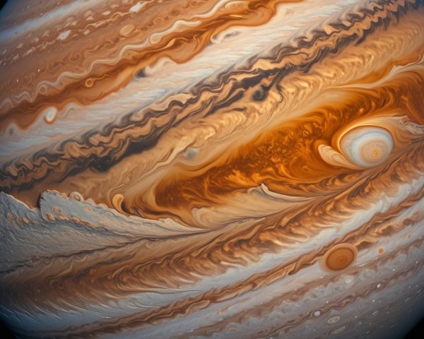 Hyper-realistic rendering of a gas giant planet