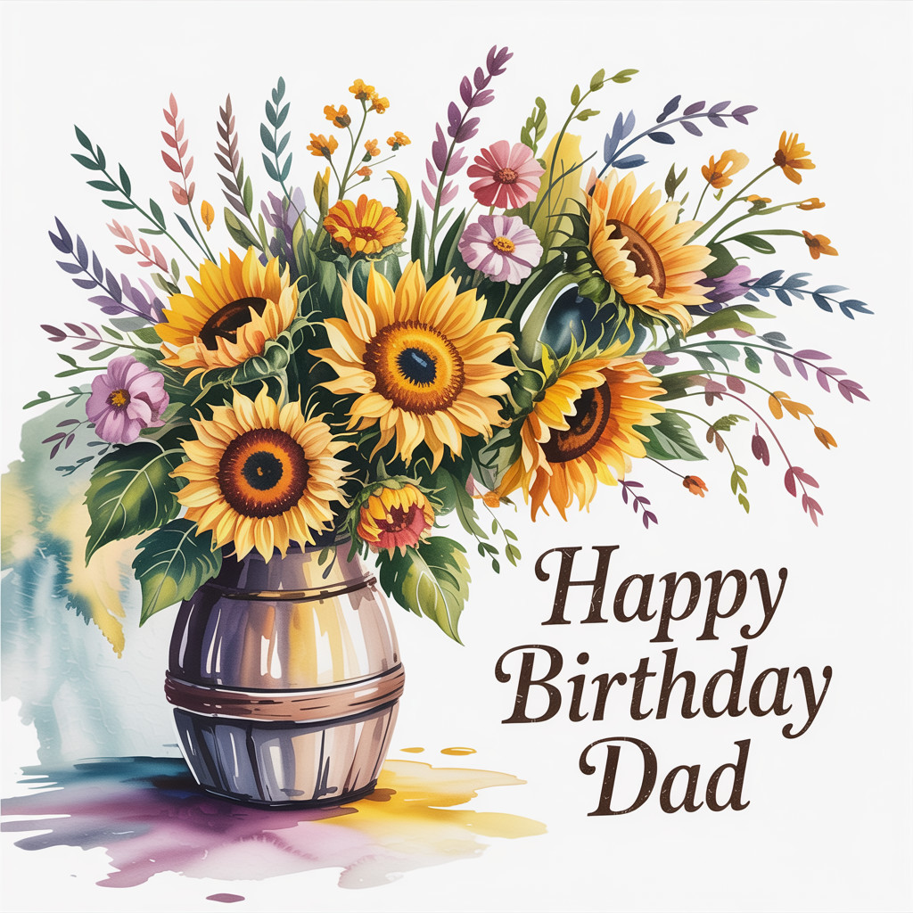 Colorful Bouquet in Rustic Barrel Vase for Birthday