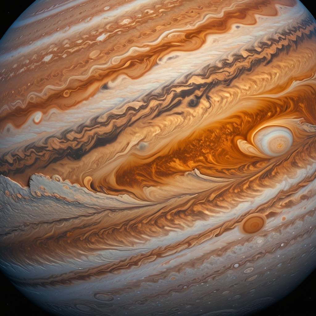 Hyper-realistic rendering of a gas giant planet