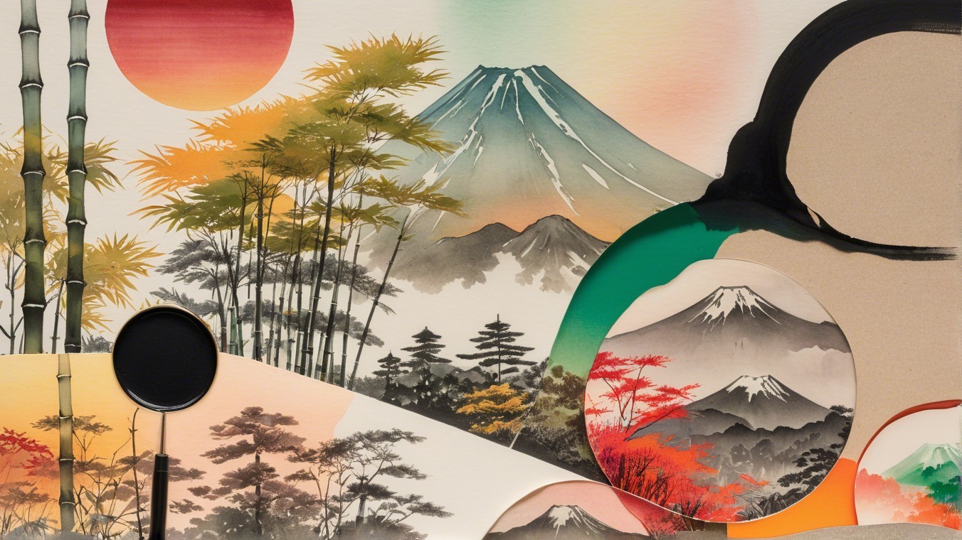 Tranquil Landscape of Mount Fuji with Autumn Foliage