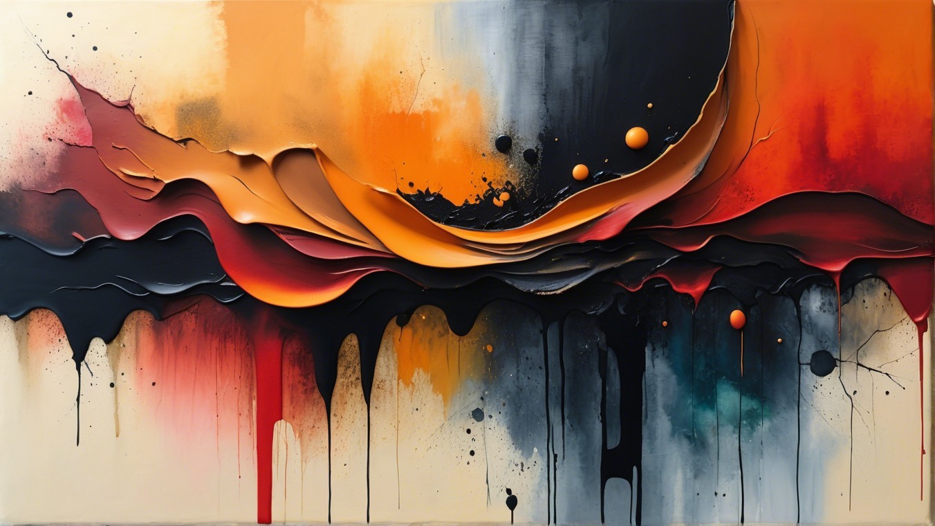 Abstract Painting with Vibrant Colors and Textures