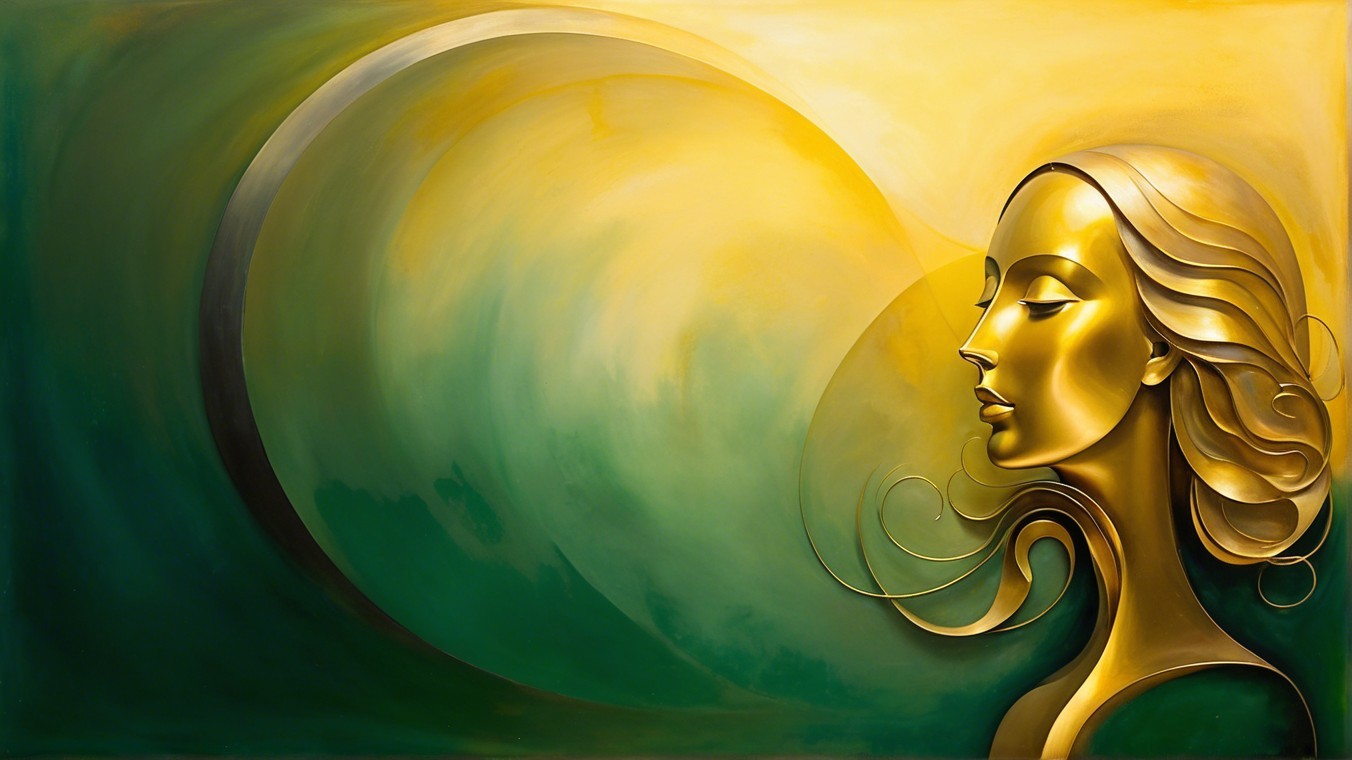 Golden Silhouette of a Woman in Vibrant Colors