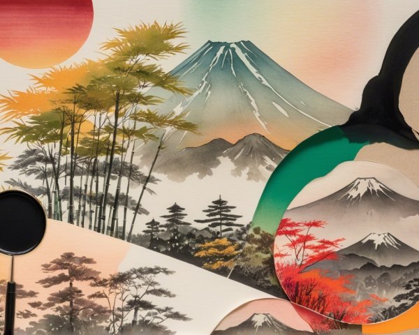 Tranquil Landscape of Mount Fuji with Autumn Foliage