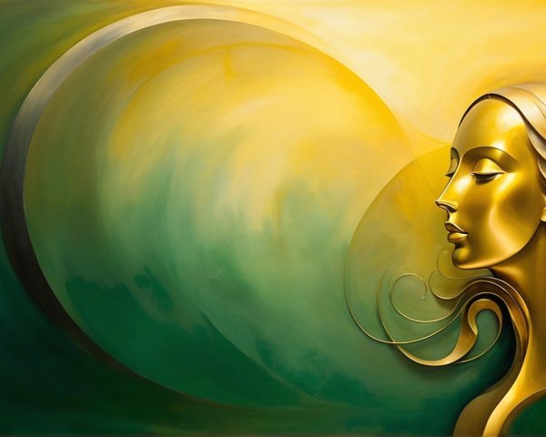 Golden Silhouette of a Woman in Vibrant Colors