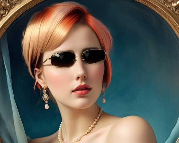 Stylish Woman with Blonde and Pink Bob Hairstyle