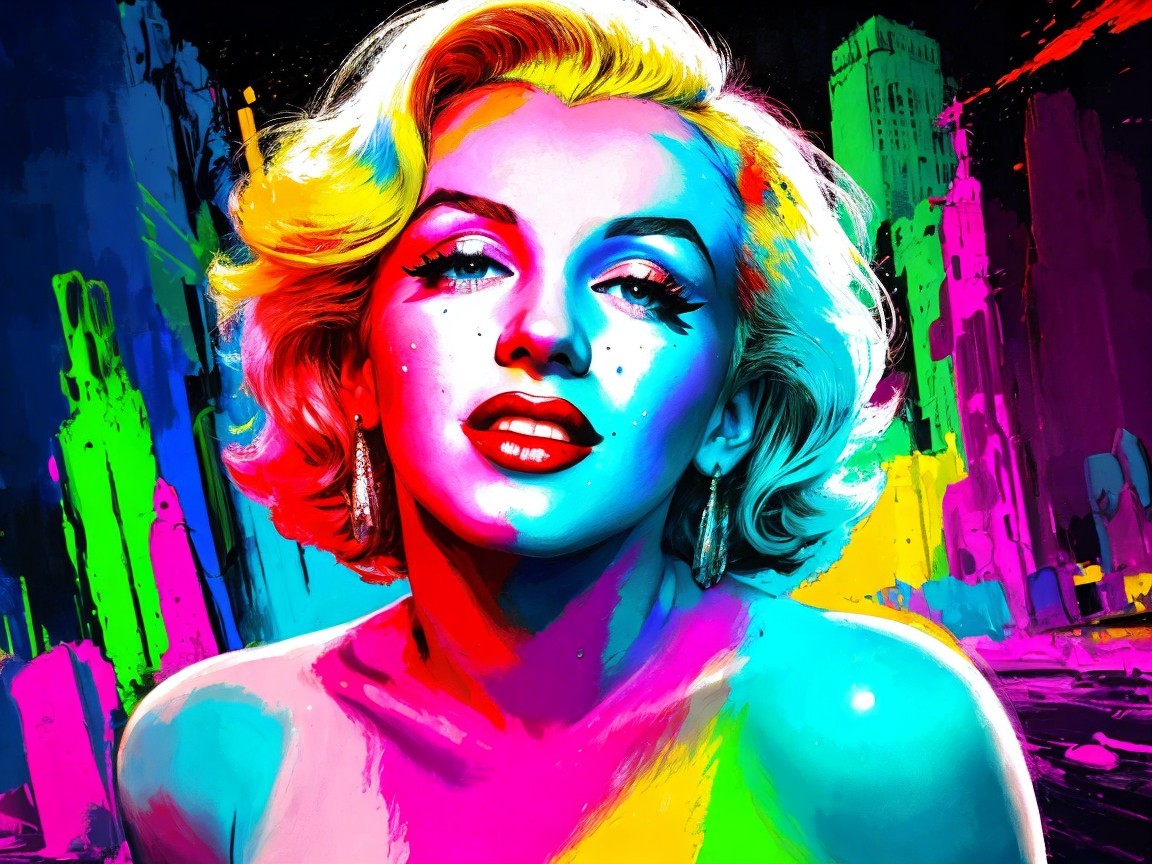 Vibrant Pop Art Figure with Bold Colorful Background
