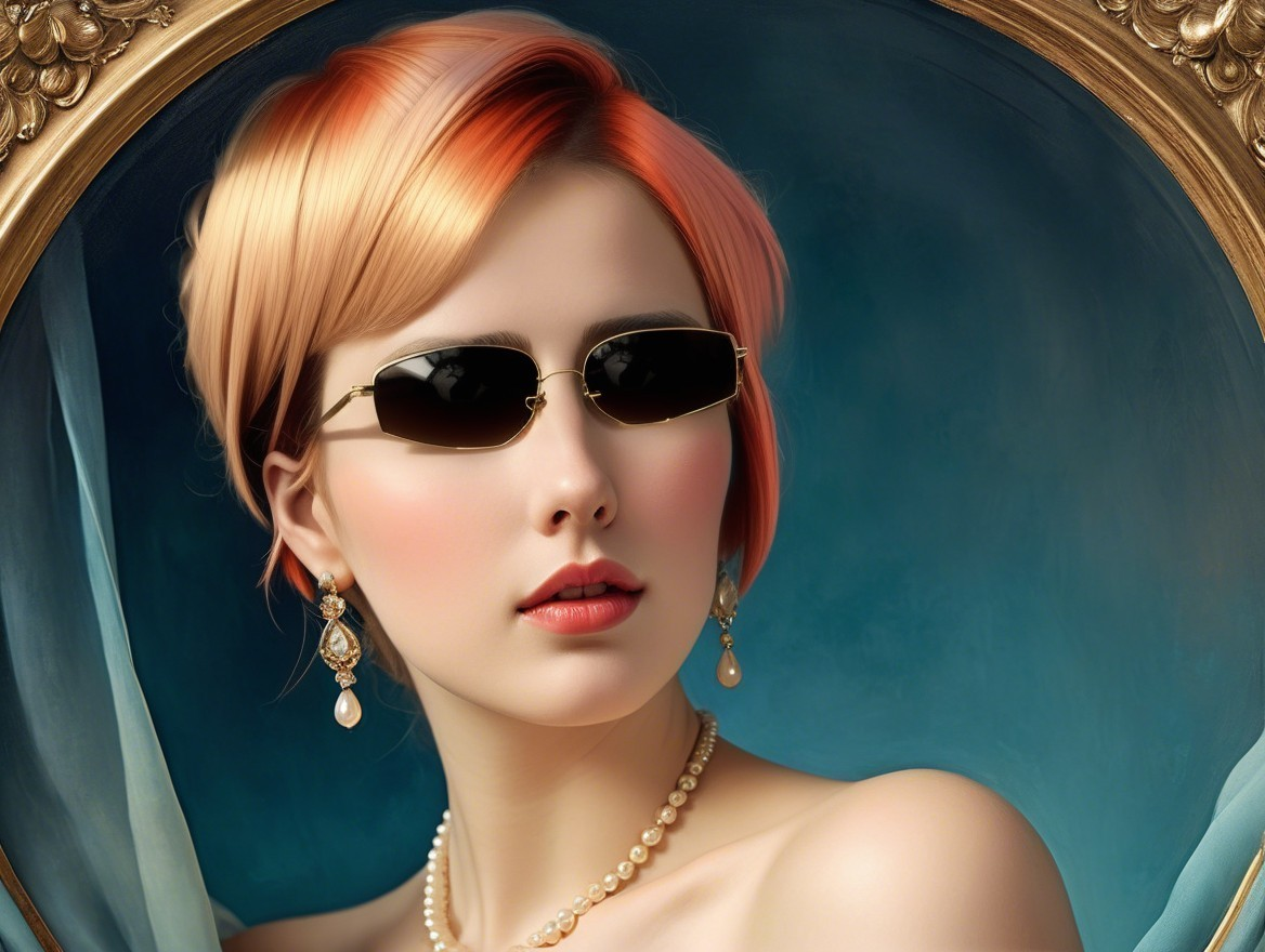 Stylish Woman with Blonde and Pink Bob Hairstyle