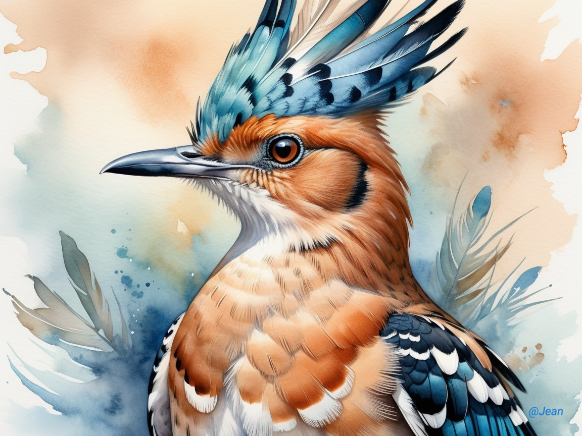 Vibrant Illustration of a Blue and Orange Bird
