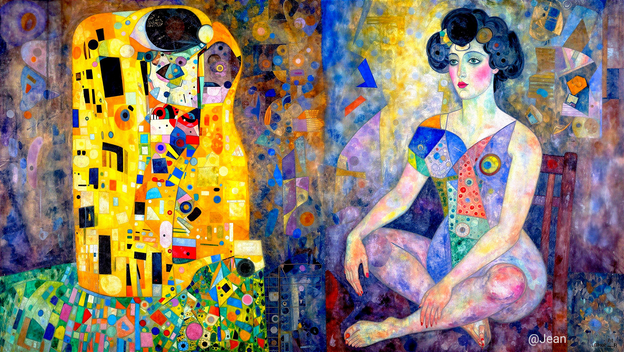 Split Image of Couples in Floral and Abstract Settings