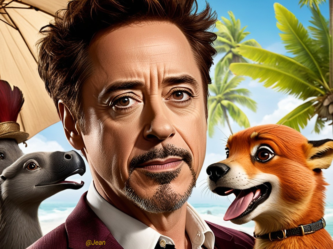 Whimsical Illustration of a Man in Maroon Suit