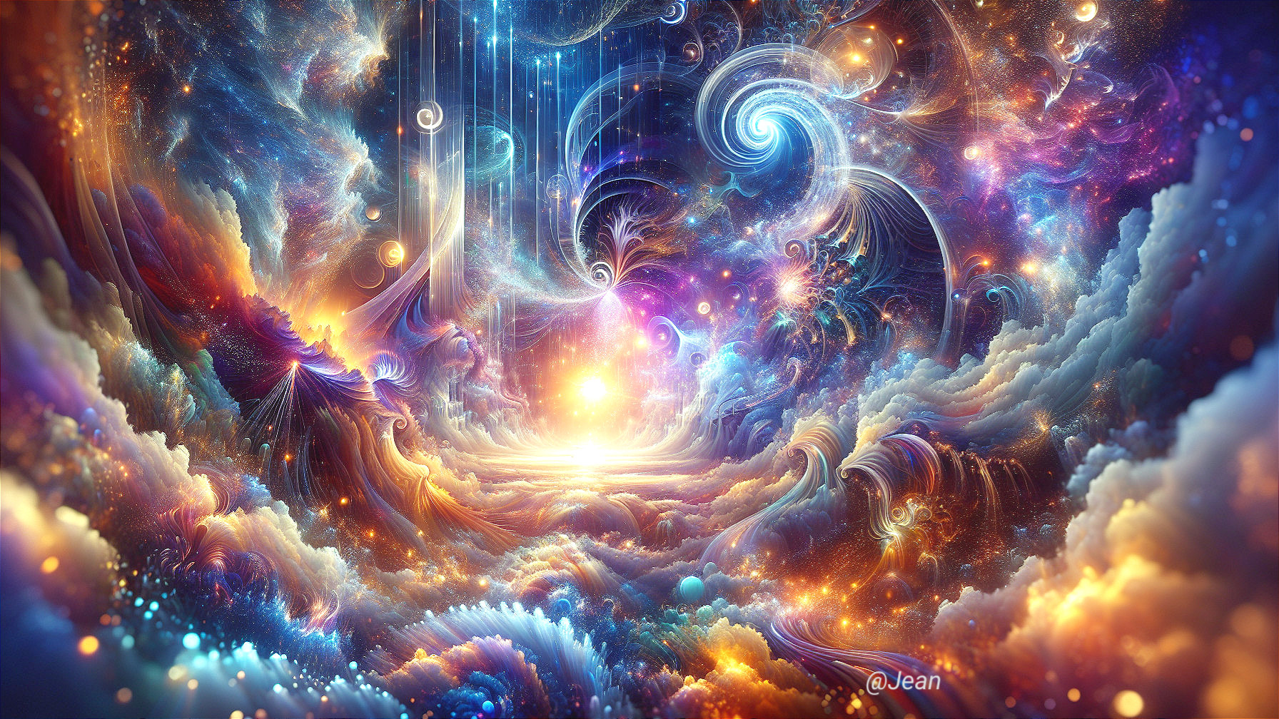 Vibrant Cosmic Scene with Galaxies and Nebulas