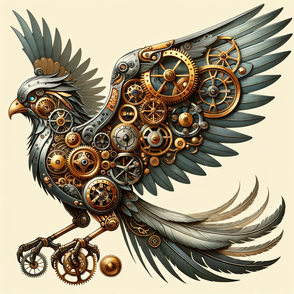 Steampunk Mechanical Eagle with Intricate Design
