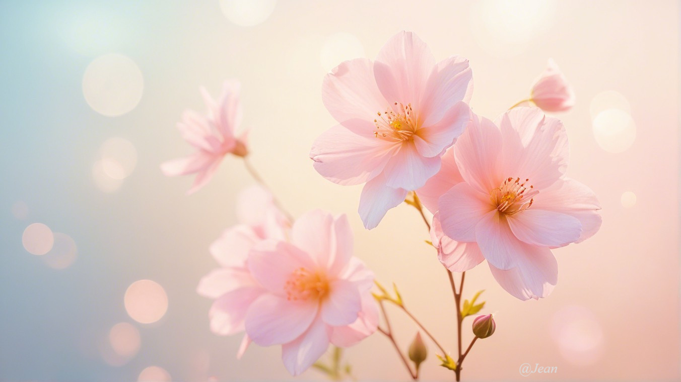 Delicate Pink Flowers Against a Soft-Focus Background