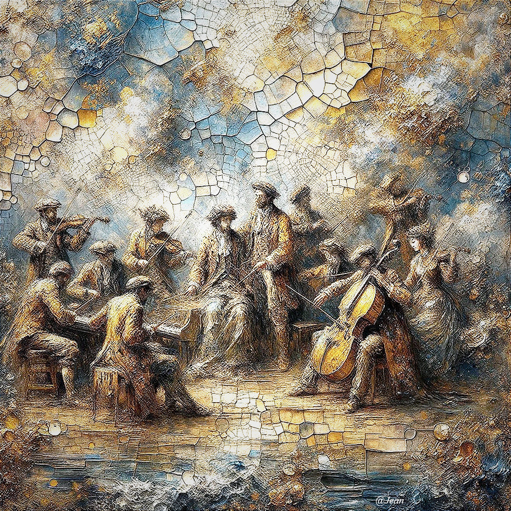 Lively Gathering of Musicians with Colorful Instruments