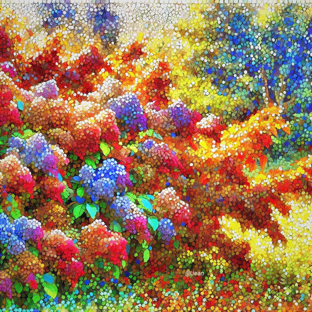 Vibrant Abstract Flower Garden with Mosaic Style