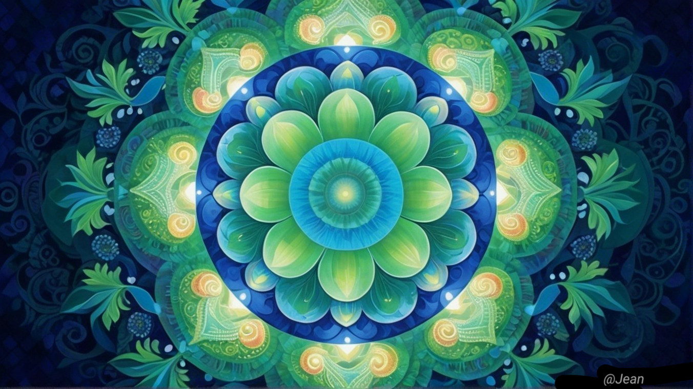 Vibrant Mandala Design with Floral and Leaf Patterns