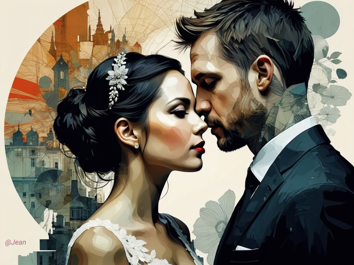Romantic Couple in Urban and Floral Setting
