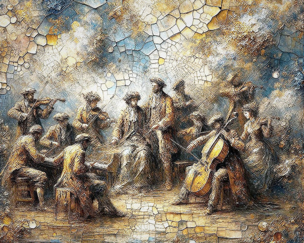 Lively Gathering of Musicians with Colorful Instruments