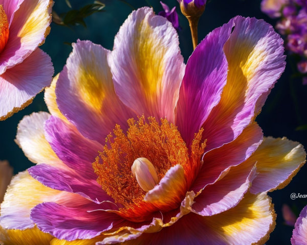 Vibrant Oversized Flower with Colorful Petals