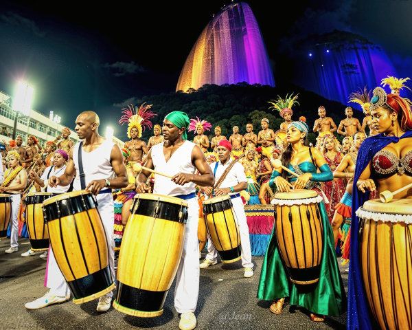 Lively Carnival Celebration with Colorful Costumes