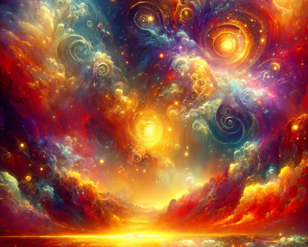 Vibrant Cosmic Scene with Galaxies and Stars