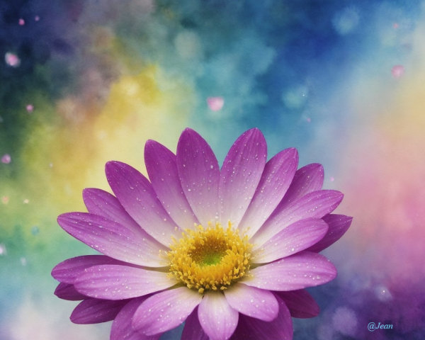 Vibrant Purple Lotus Flower in Dreamy Background