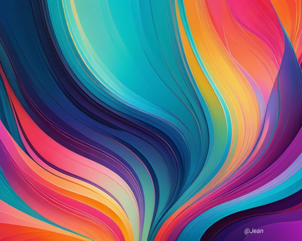 Vibrant Abstract Design with Flowing Color Waves